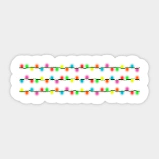 String of Pixel Glowing Christmas Lights (White) Sticker